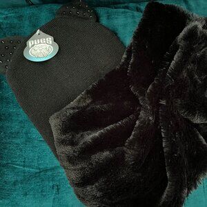 PUGS Dressy Kitten Hat & ARDENE Plush Snood Black OS